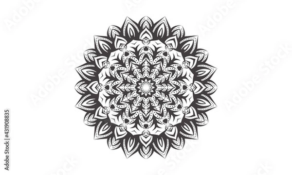 Fototapeta Mandala background with white background pattern arabic islamic east style, decorative mandala for print, poster, cover, brochure, flyer, banner.