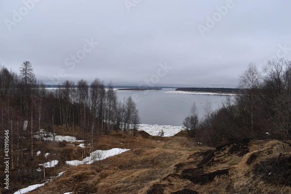 Obraz Pechora River. Russia. Spring