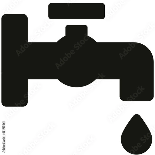 Fototapeta Water Faucet Icon isolated background vector image