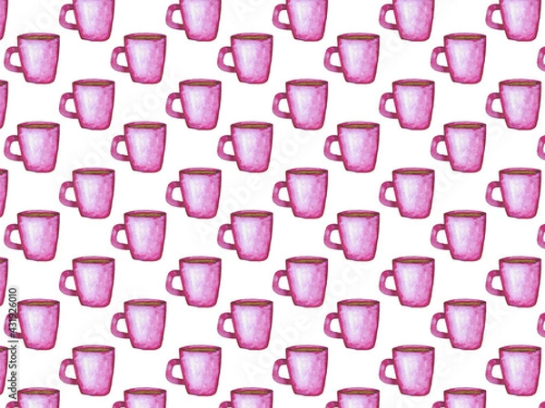 Fototapeta Hand drawn illustration of cup by watercolor