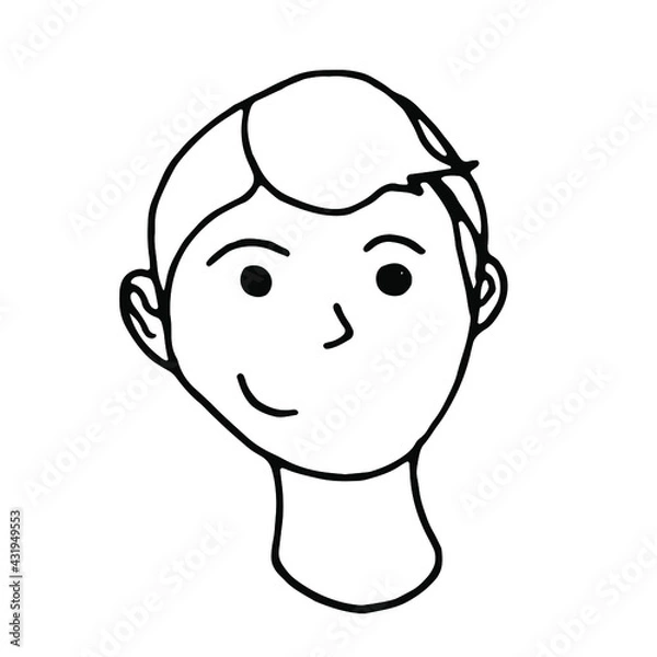Fototapeta Doodle man face.Line art drawing sketches of man.Hand drawn line art vector illustration.