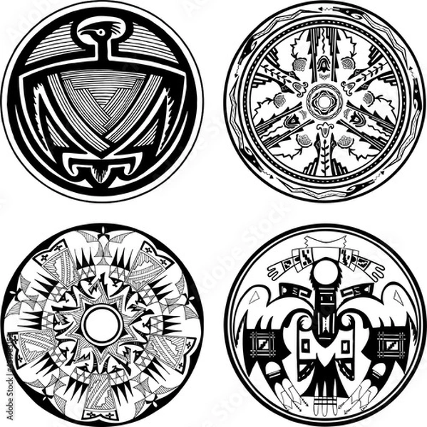 Fototapeta Ancient Native American Symbols Set