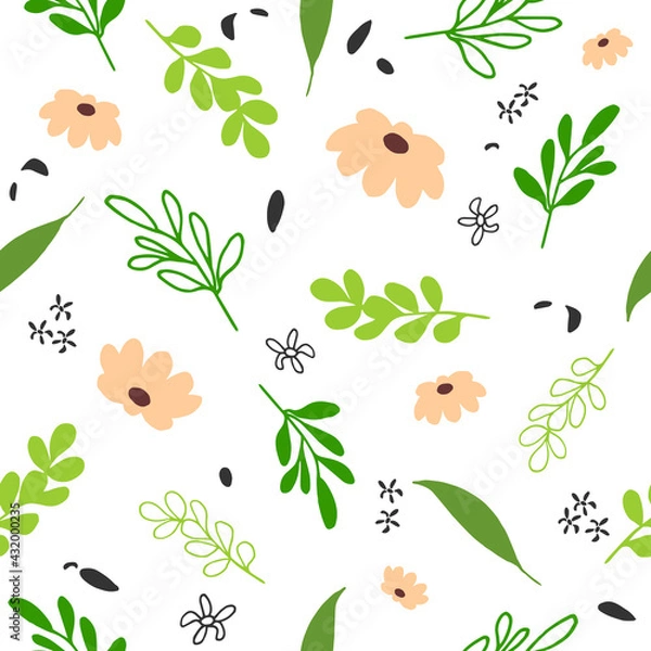 Obraz Seamless floral pattern with hand draw spring flower