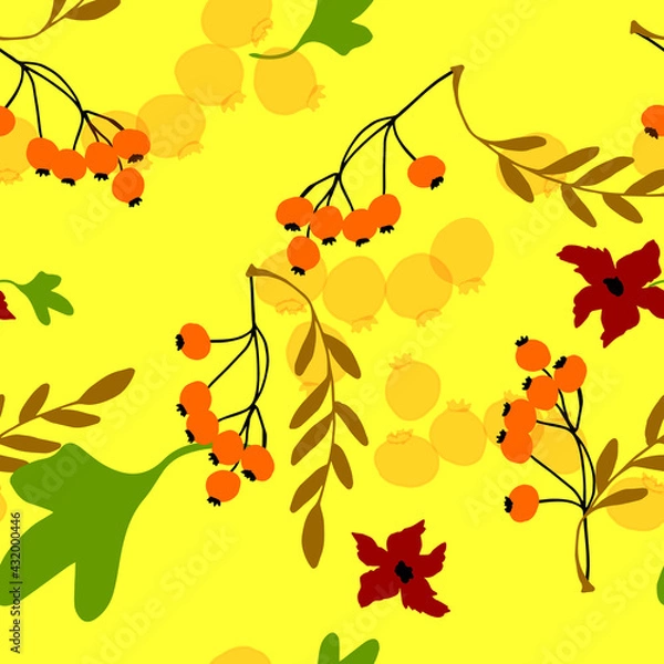 Obraz Seamless pattern with hand draw autumn leaves