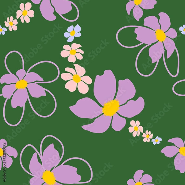 Obraz Seamless floral pattern with hand draw spring flower