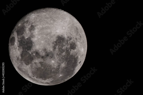 Fototapeta Luna llena con teleobjetivo de 1600mm 