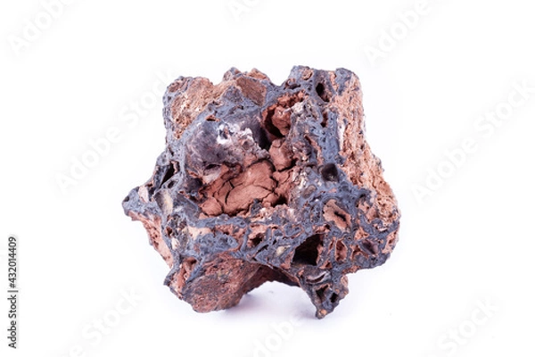 Fototapeta stone macro mineral goethite on a white background