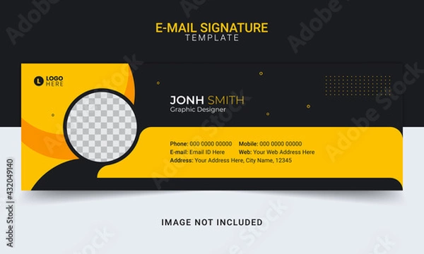 Fototapeta Corporate multi-purpose email signature interface design. Emailers personal business web modern vector layout Template design.