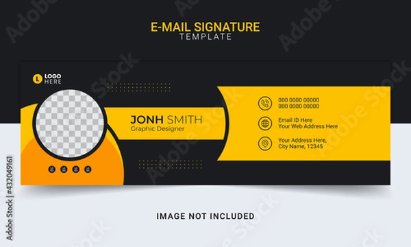 Fototapeta Corporate multi-purpose email signature interface design. Emailers personal business web modern vector layout Template design.