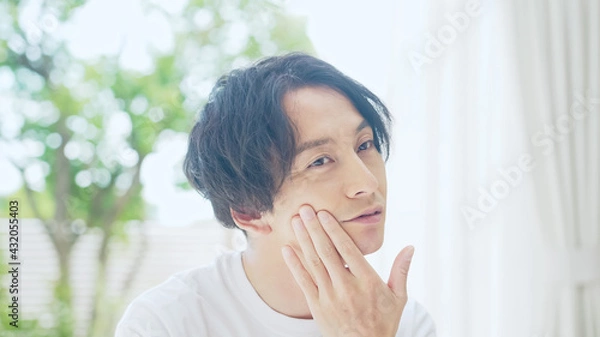 Fototapeta 男性の美容イメージ　男性化粧品　メンズビューティー