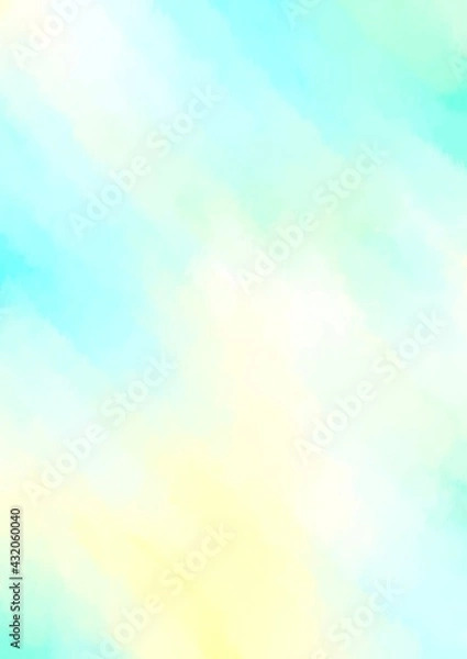 Obraz 水色と黄色の淡い水彩テクスチャ背景