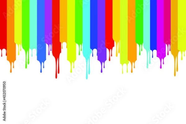 Fototapeta Abstract colorful strips line background.paint falling drips vector. multicolor nail varnish drips. paint droplet.