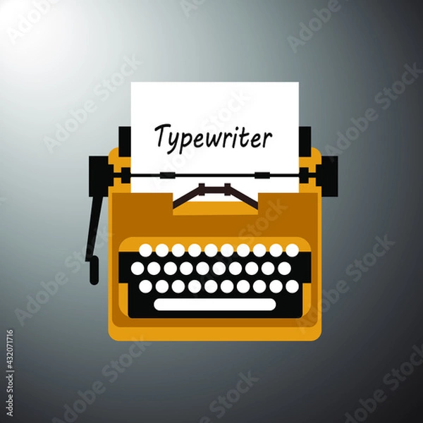 Fototapeta Retro typewriter vector illustration in flat style.