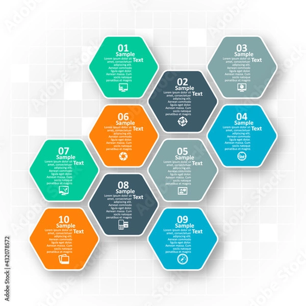 Fototapeta Abstract 3D Paper Infographics. Business template .Vector illustration