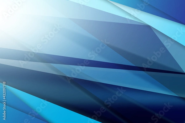 Fototapeta Blue background image with triangular shapes. That is partially blurred to be used in the design