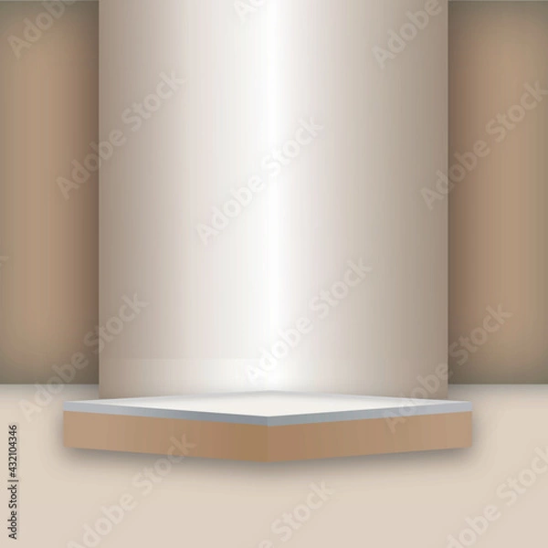 Obraz Brown gold background in 3d style with podium