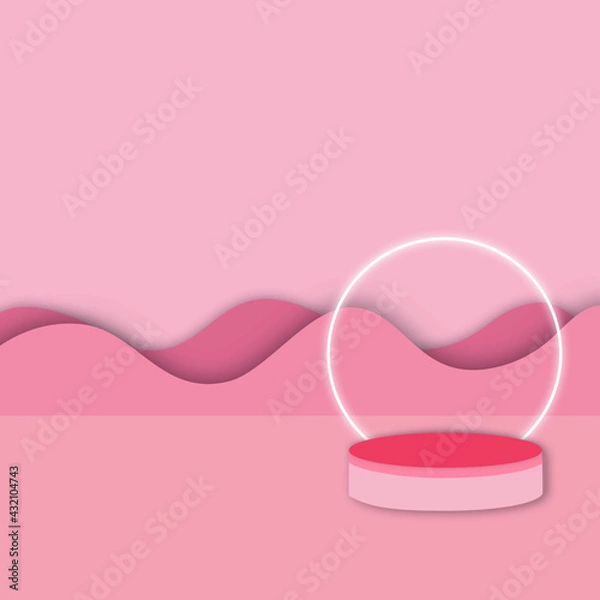 Fototapeta Pink stage and circle background