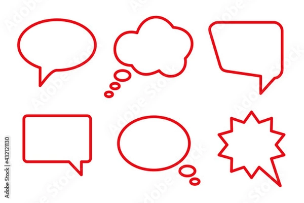 Obraz Blank empty speech bubbles for infographics vector illustration