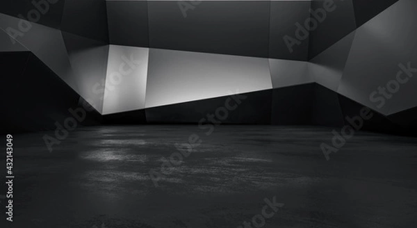 Obraz Abstract polygonal Geometric wall background. Futuristic modern structure design concept. 3d Render.