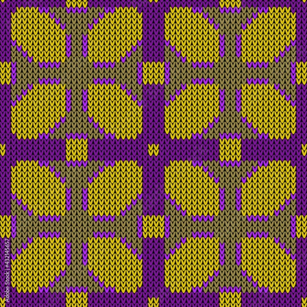 Fototapeta Texture knitted wool seamless pattern. Vector illustration