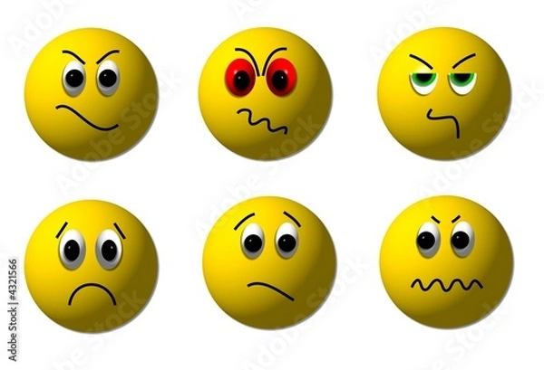 Fototapeta traurige & böse smileys