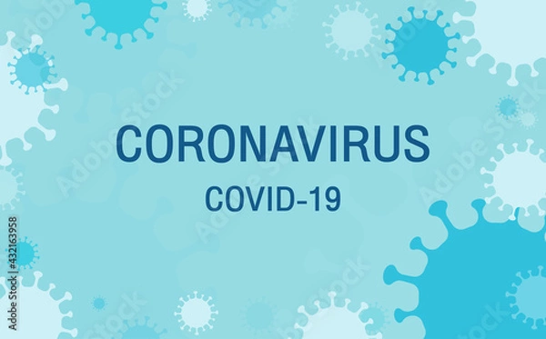 Fototapeta Flat design coronavirus background or COVID-19,2019-nCov prevention presentation concept.