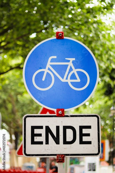 Fototapeta A close up of a sign