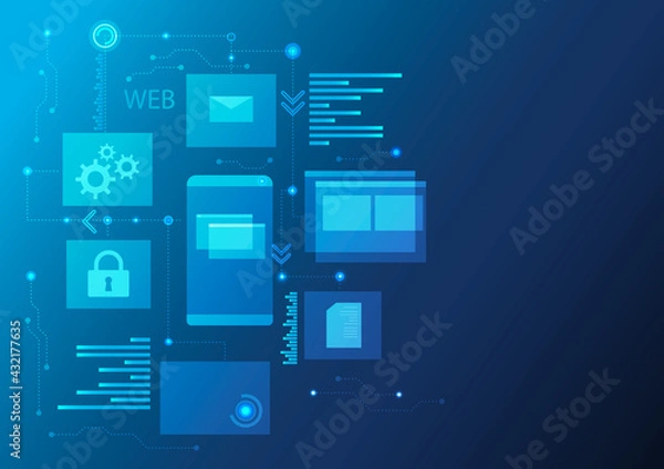 Obraz Software processing system Abstract technology background