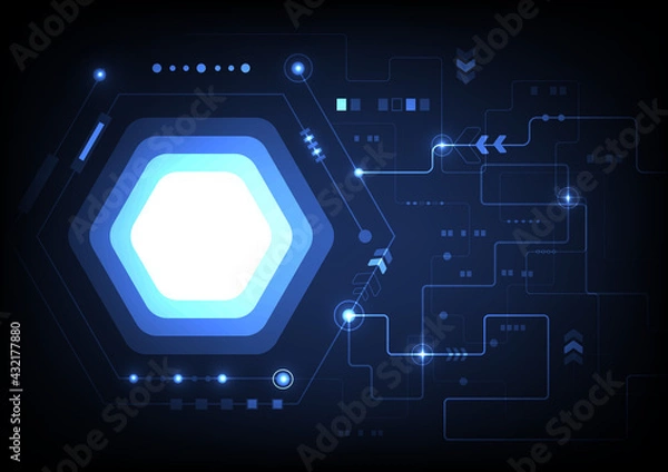 Obraz Blue modern circuit board background