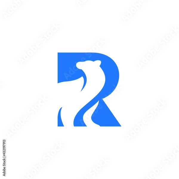 Obraz bear letter R logo vector
