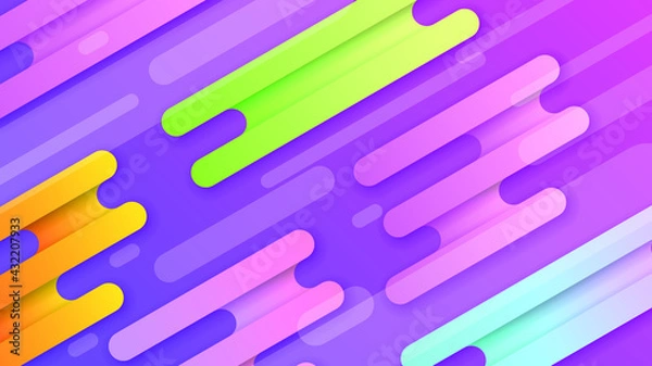 Fototapeta Abstract Colorful Gradient Background With Color Geometric Figures Different Shapes And White Line Vector Design Style