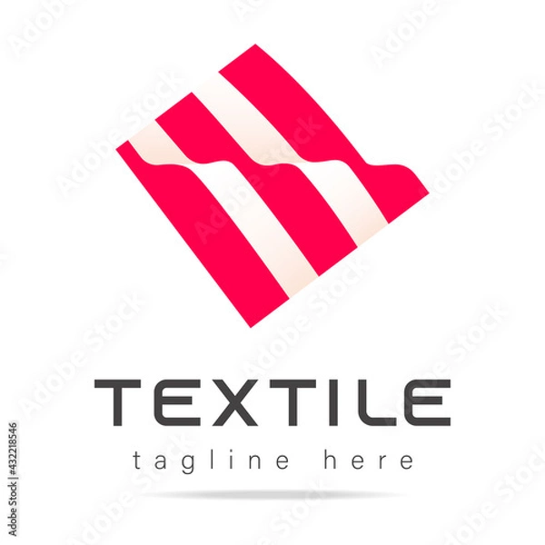 Obraz Abstract vector logo weave knit fabric,textile icon,sign red cotton soft thread,symbol business company modern label.Design template identity elegant store fashion clothes collection,textile shop