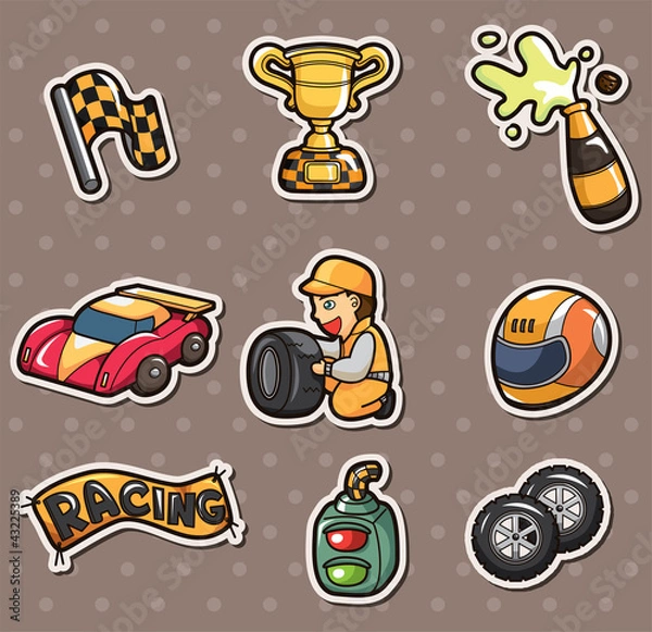 Obraz f1 racing stickers