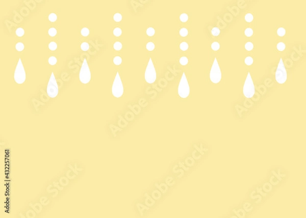 Fototapeta 雨のしずく　黄色の背景