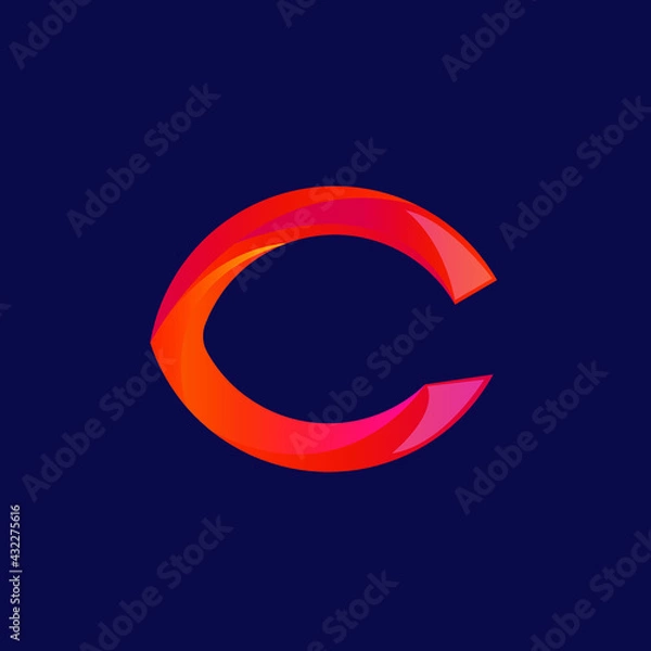 Fototapeta C letter unique creative logo design vector illustration