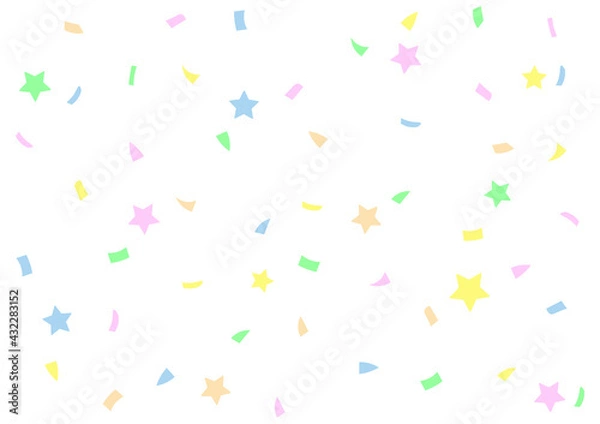 Fototapeta 紙吹雪　かわいい　カラフル　星　背景