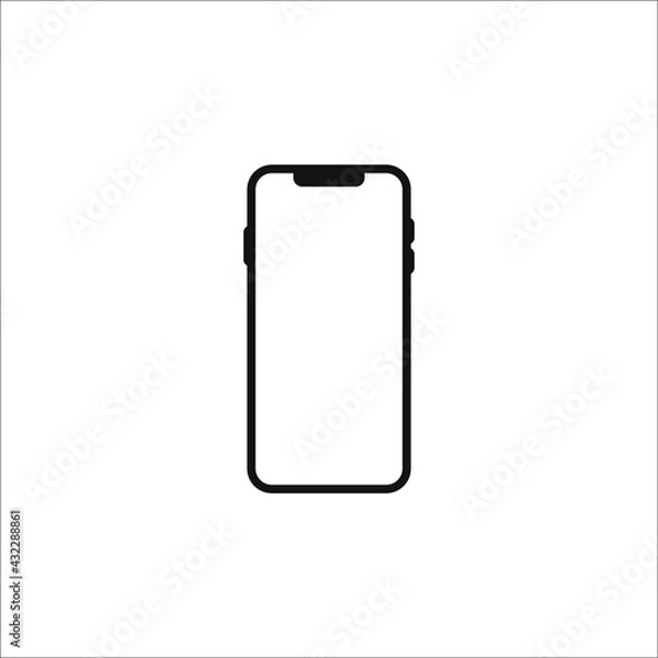 Fototapeta phone vector icon with blank white screen isolated on white background. color editable