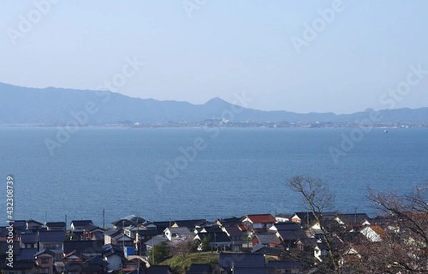 Obraz 山から海を見下ろす　