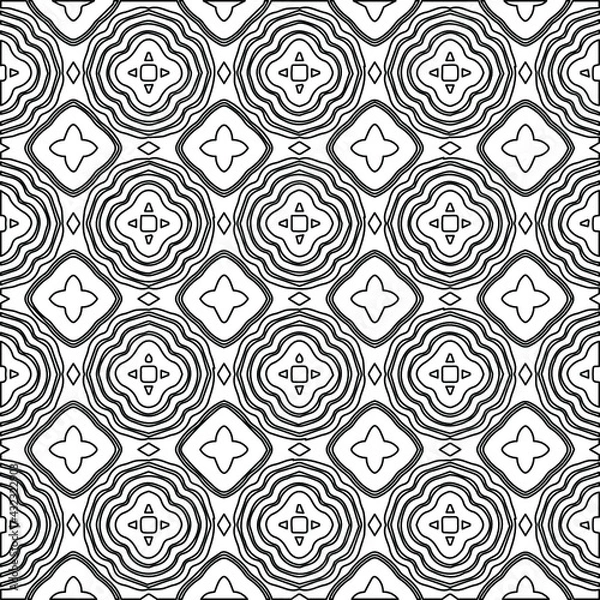 Fototapeta  Geometric vector pattern with Black and white colors. Seamless abstract ornament for wallpapers and backgrounds.