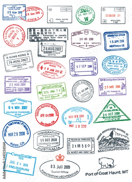 Obraz Znaczki paszportowe