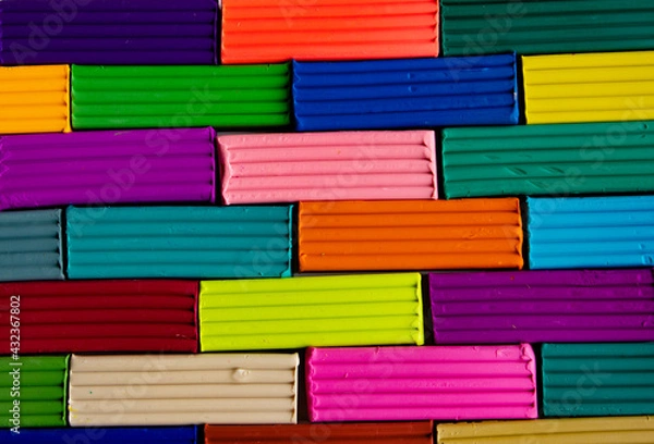 Obraz Colored plasticine for modeling on a white background.
