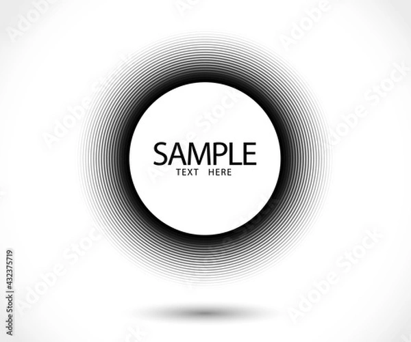 Fototapeta Black abstract vector circle frame line logo. Element for graphic web design, Template for print, textile, wrapping, decoration. Round border Icon circle texture. - vector illustration