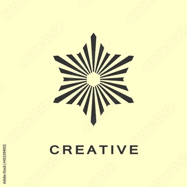 Fototapeta black splash in six angulars simple flat vector design