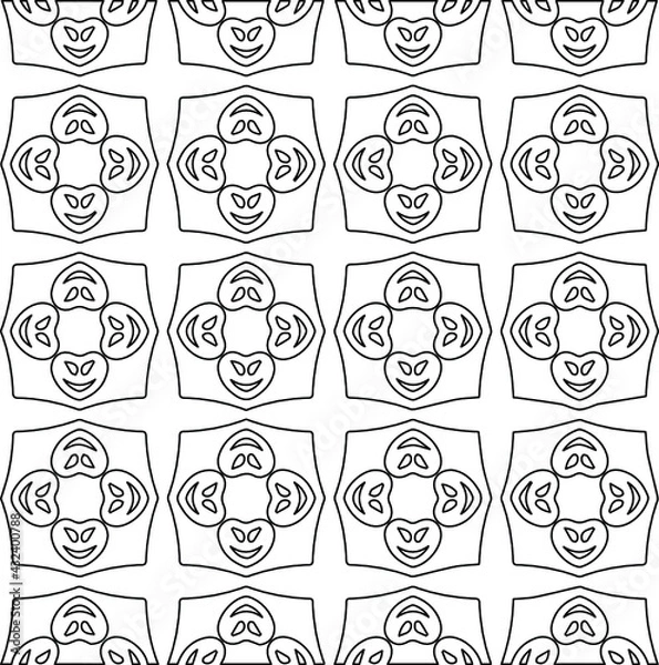 Fototapeta  Geometric vector pattern with Black and white colors. Seamless abstract ornament for wallpapers and backgrounds.