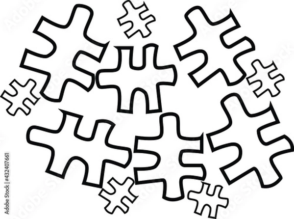 Fototapeta background with puzzle coloring page