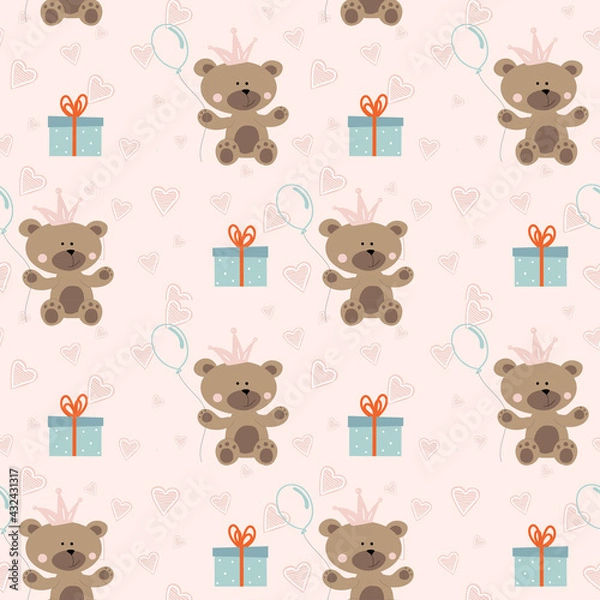 Obraz seamless background with teddy bears