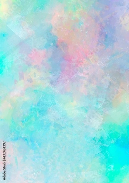 Fototapeta 淡い虹色の水彩テクスチャ背景