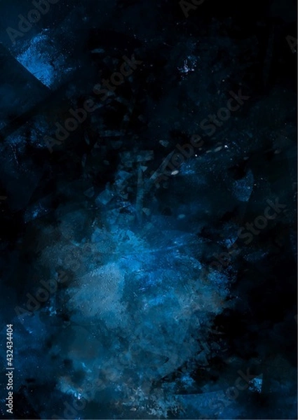 Obraz 暗闇に光る水色の幻想的な深海テクスチャ背景