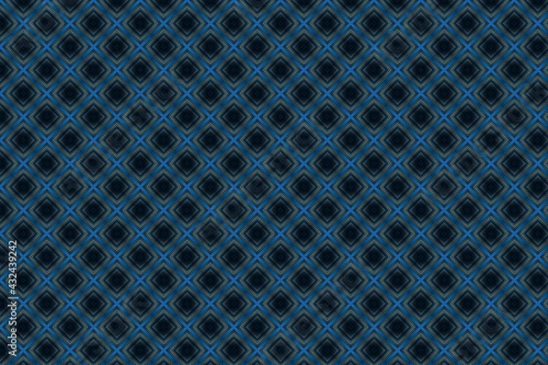 Fototapeta Seamless pattern with black and simple blue Shape. Simple seamless pattern with decorative elements plaid, tablecloths, clothes, shirts, dresses, paper, bedding, summer.