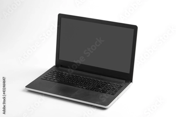 Obraz work from home concept. smartphone, diary and earphone on white background